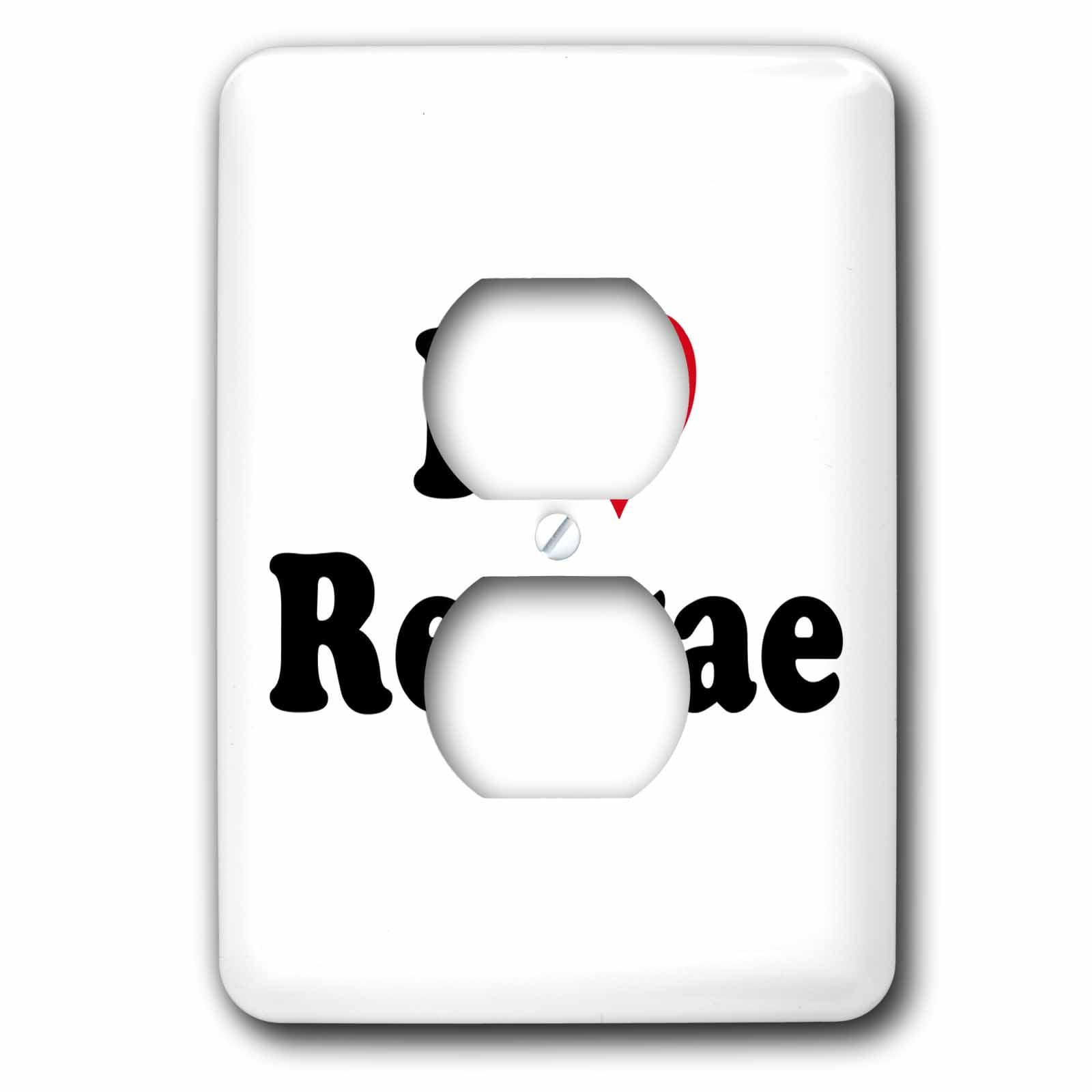 3dRose, I Love Reggae, 2 plug outlet cover