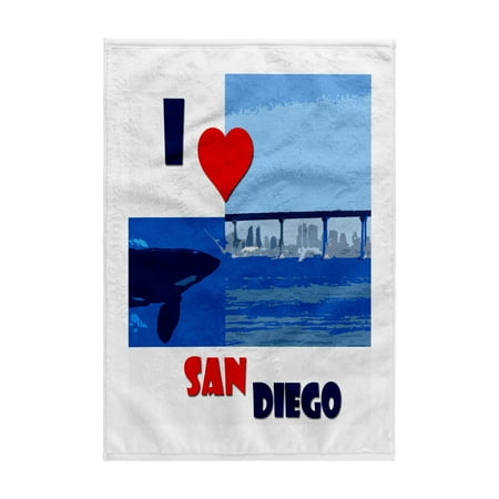 3dRose, I Love San Diego. Balboa Park. Coronado Bridge. California. , 15x22 Hand Towel