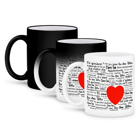 3dRose, I Love You , 11oz Magic Transforming Mug