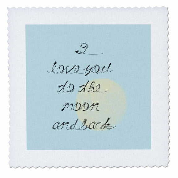 3dRose, I Love You to the Moon and Back, 14x14 inch quilt square