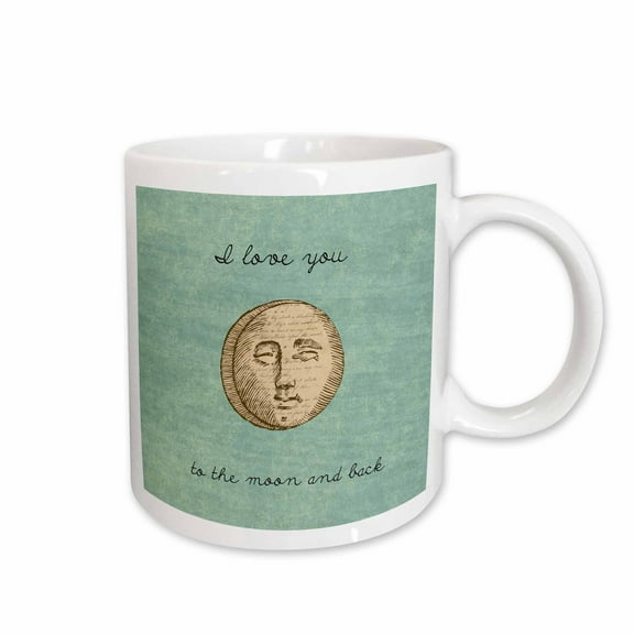 3drose, I Love You to the Moon and Back Inspirational Art, 11oz Mug
