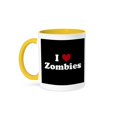 thumbnail image 1 of 3dRose, I Love Zombies, 11oz Two-Tone Yellow Mug, 1 of 3