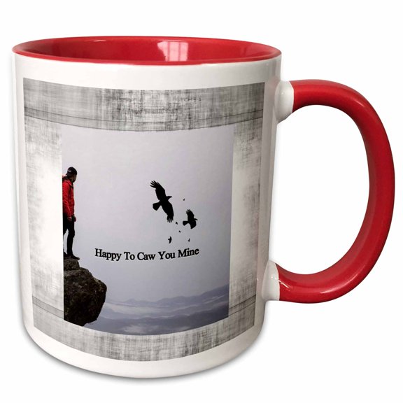 3drose, I Promise to Protect You Always Quote with Couple Cuddling, 11oz Two-tone Red Mug