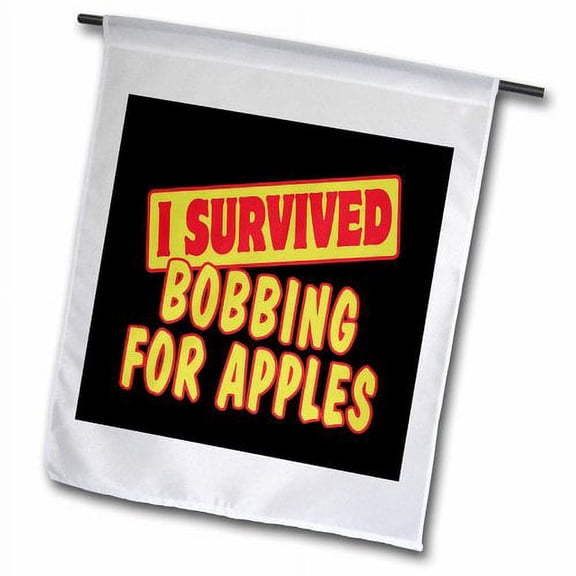 3dRose, I Survived Bobbing For Apples Survial Pride And Humor Design, 12 x 18 inch Garden Flag