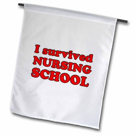 3dRose, I Survived Nursing School Red, 18 x 27 inch Garden Flag