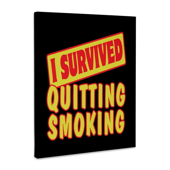 3dRose, I Survived Quitting Smoking Survial Pride And Humor Design, Museum Grade Canvas Wrap 11x14