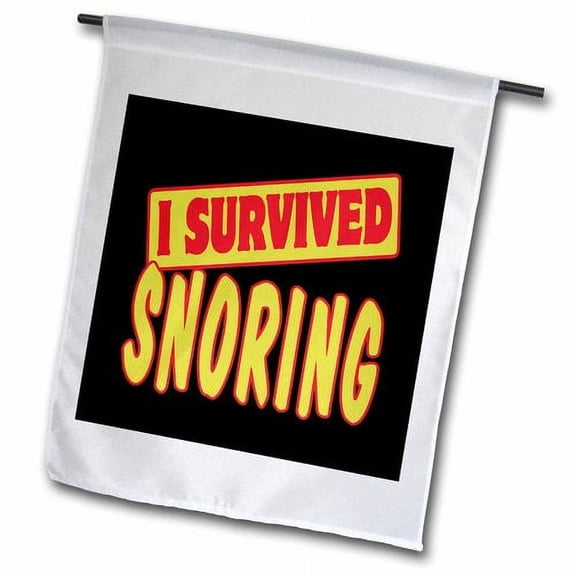 3dRose, I Survived Snoring Survial Pride And Humor Design, 12 x 18 inch Garden Flag