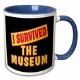 thumbnail image 1 of 3drose, I Survived the Museum Survial Pride and Humor Design, 15oz Two-tone Blue Mug, 1 of 6