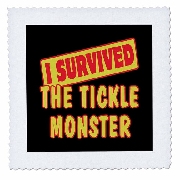 3dRose, I Survived The Tickle Monster Survial Pride And Humor Design, 14x14 inch quilt square