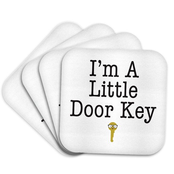 3drose, I Am a Little Door Key, Set of 4 Coasters - Soft
