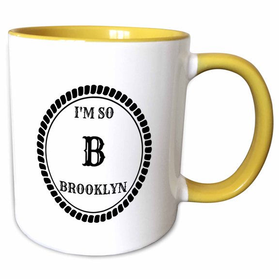 3drose, I Am So Brooklyn, 11oz Two-tone Yellow Mug