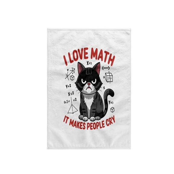 3dRose, I like math. It makes people cry funny sad cat. Cool Pi day gift, 15x22 Hand Towel