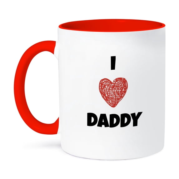 3dRose, I love My daddy, 11oz Two-Tone Red Mug