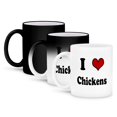 thumbnail image 1 of 3dRose, I love chickens, 11oz Magic Transforming Mug, 1 of 8