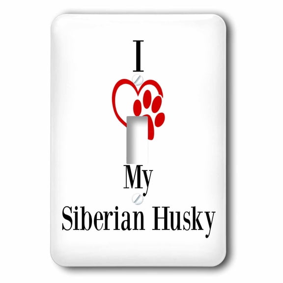 3dRose, I love my Siberian Husky, single toggle switch