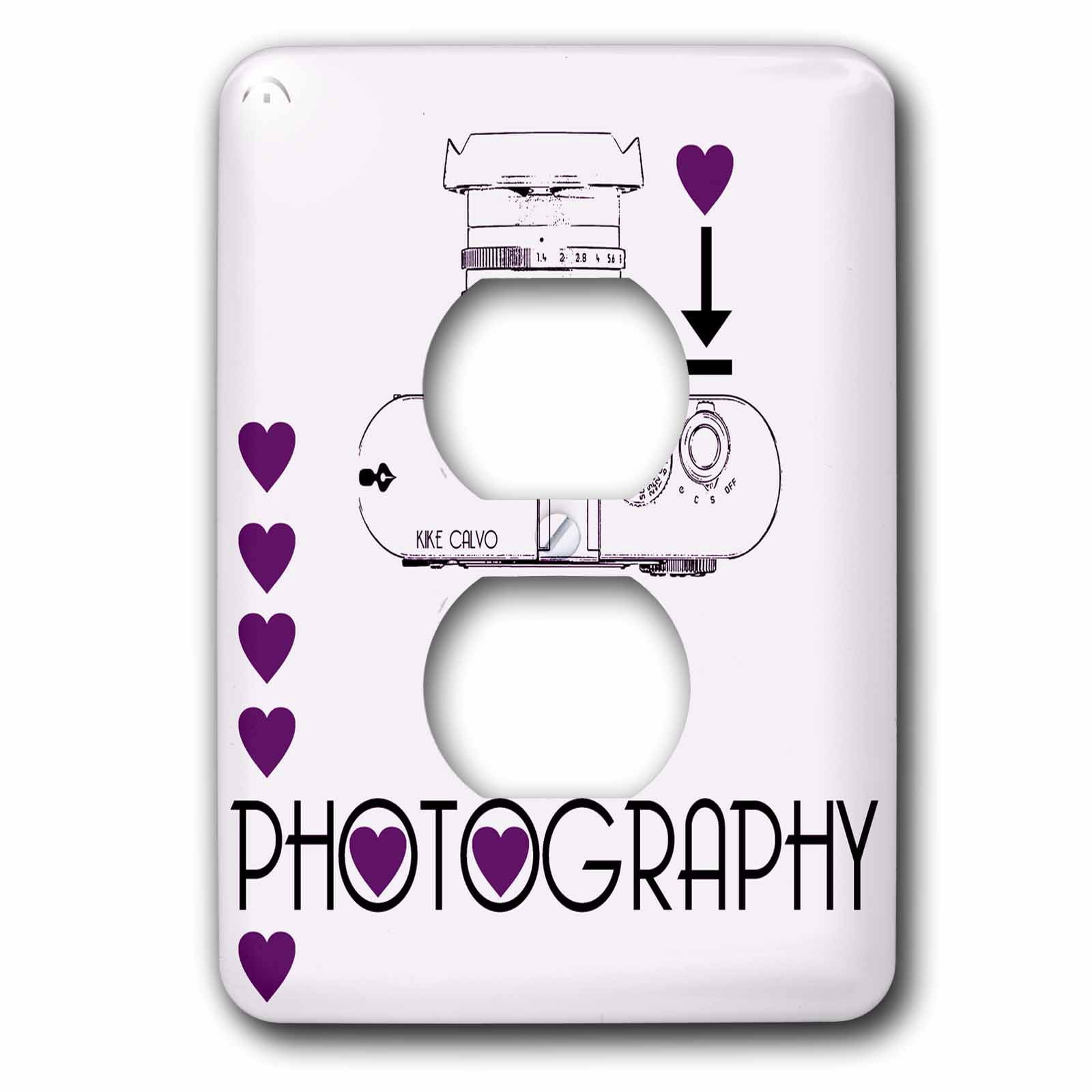 3dRose, I love photography, 2 plug outlet cover