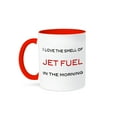 thumbnail image 1 of 3dRose, I love the smell of jet fuel in the morning, Red, 11oz Two-Tone Red Mug, 1 of 3
