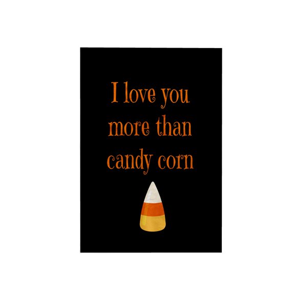 3dRose, I love you more than candy corn with black background, 15x22 Hand Towel