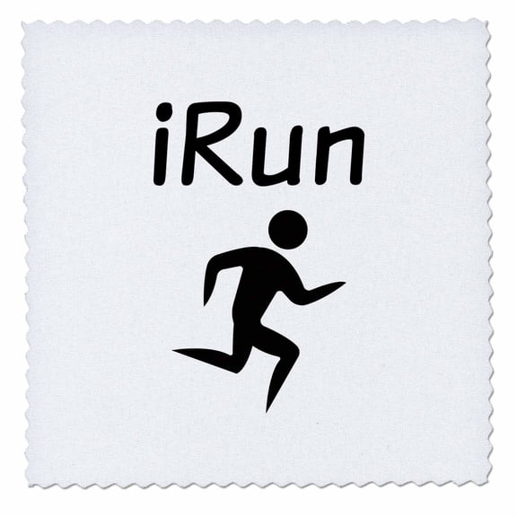 3dRose, I run, picture of a figure running with black lettering , 10x10 inch quilt square