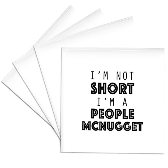 3dRose, IM NOT SHORT IM A PEOPLE MCNUGGET, Set of 4 Ceramic Tile Coasters
