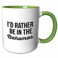 thumbnail image 1 of 3drose, Id Rather Be in the Bahamas. Black Lettering on White Background., 11oz Two-tone Green Mug, 1 of 6