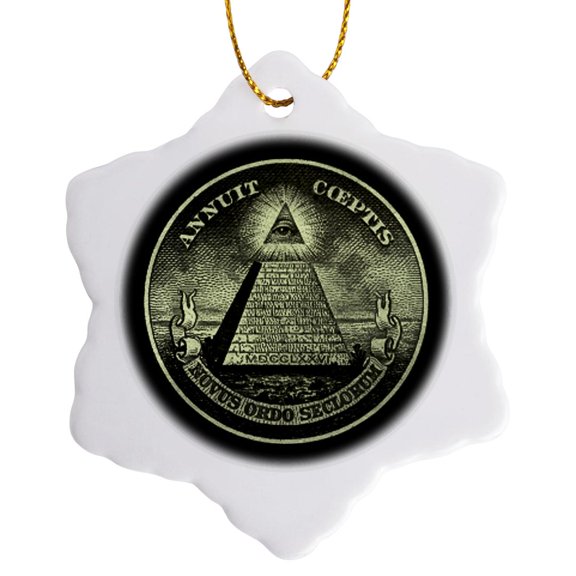 3drose, Illuminati, 3 inch Snowflake Porcelain Ornament