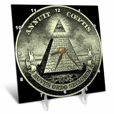 3dRose, Illuminati, 6x6 Desk Clock