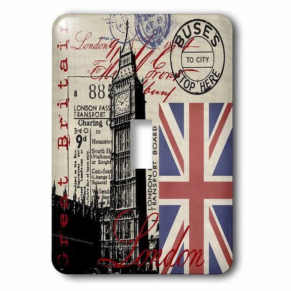 3dRose, Illustration Great Britain With Union Jack Flag, single toggle switch
