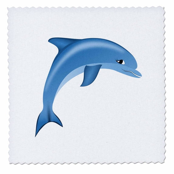 3dRose, Illustration of Blue Dolphin Sealife, 6x6 inch quilt square