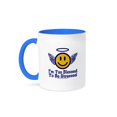 thumbnail image 1 of 3dRose, Im Too Blessed To Be Stressed, 11oz Two-Tone Blue Mug, 1 of 3