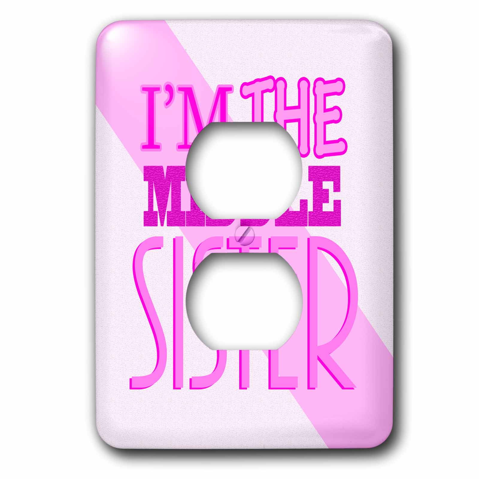 3dRose, Im the Middle Sister Pink, 2 plug outlet cover