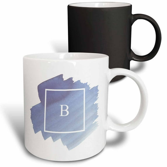 3drose, Image of B Watercolor Monogram, 11oz Magic Transforming Mug