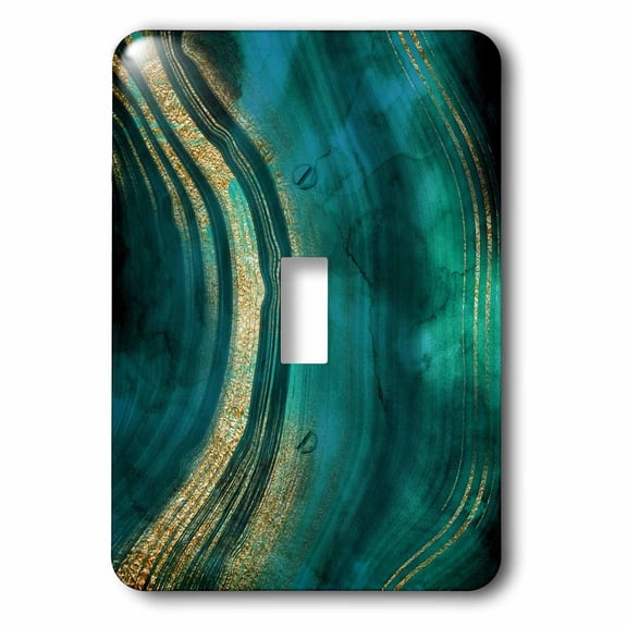 3dRose, Image Of Chic Dark Trendy Green Malachite Waves Agate Gemstone Quartz, single toggle switch