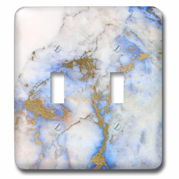 3dRose, Image Of Chic Trendy Blue and Gold Marble Agate Gemstone Quartz, double toggle switch