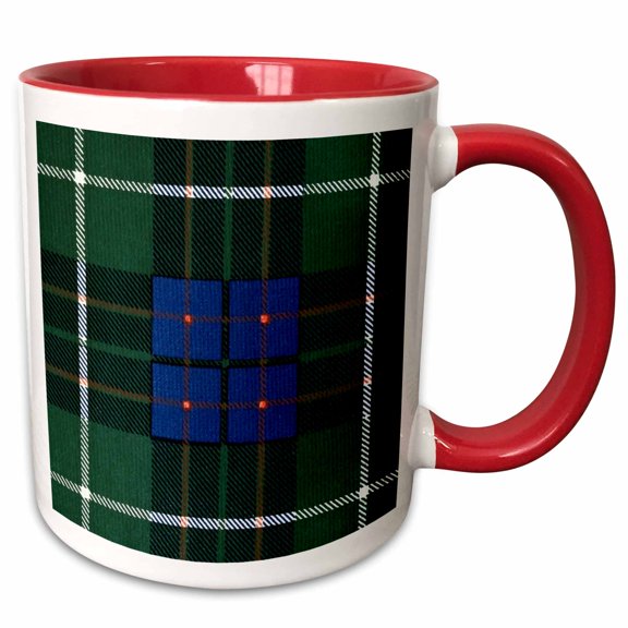 3drose, Image of Macintyre Clan Kilt Scottish Tartan Plaid Pattern, 11oz Two-tone Red Mug