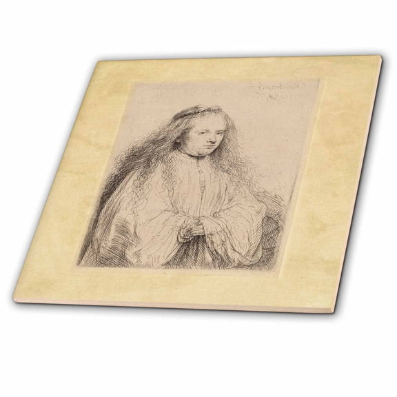 3dRose, Image Of Rembrandt Sketch The Little Jewish Bride, 4 Inch Ceramic Tile