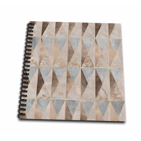 3dRose, Image of Abstract Geometrical Copper Marble Polygonal Argyle Pattern, Mini Notepad 4 x 4 inch