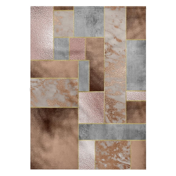 3dRose, Image of Abstract Geometrical Copper Marble Rose Gold Square Pattern, 22x30 Bath Hand Pool Towel