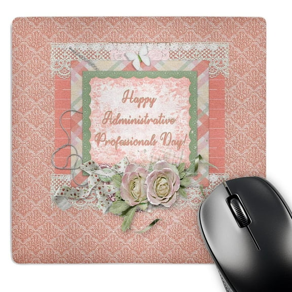 3dRose, Image of Administrative Professionals Day, Lace, Flower, Butterfly, MousePad