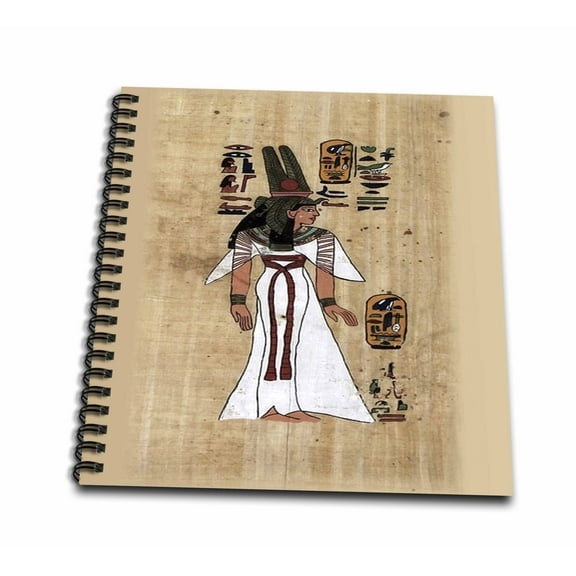 3dRose, Image of Ancient Painting Of Egyptian Princess On Papyrus Paper, Mini Notepad 4 x 4 inch