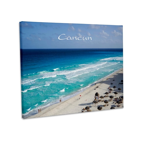 3dRose, Image of Beach At Cancun Mexico, Museum Grade Canvas Wrap 20x16