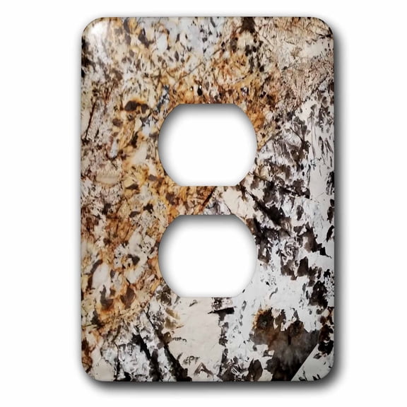 3dRose, Image of Black Gold Granite, 2 plug outlet cover
