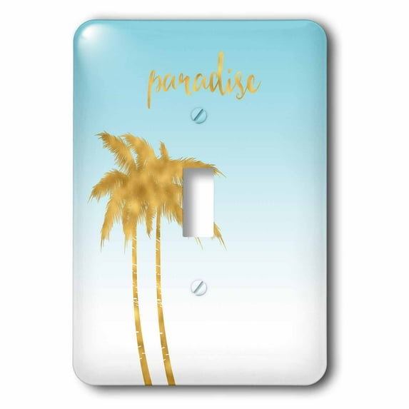 3dRose, Image of Blue Ombre Gold Palm Trees Tropical Paradise, single toggle switch