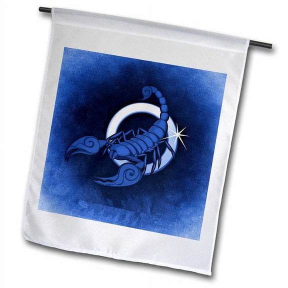 3dRose, Image of Blue Scorpio Sign For October And November, 18 x 27 inch Garden Flag