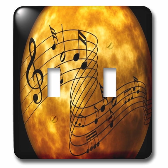 3dRose, Image of Bright Moon With Musical Notes , double toggle switch ...