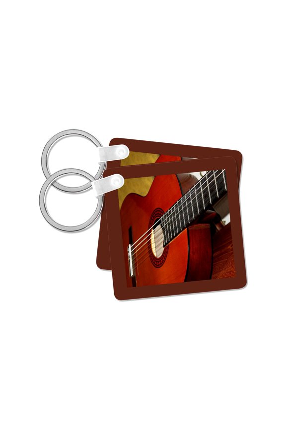 , Image of Closeup Of A Classical Guitar, set of 2 Key Chains