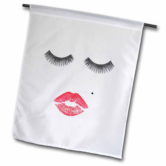 3dRose, Image of Eyelashes with Beauty Mark Quote, 12 x 18 inch Garden Flag