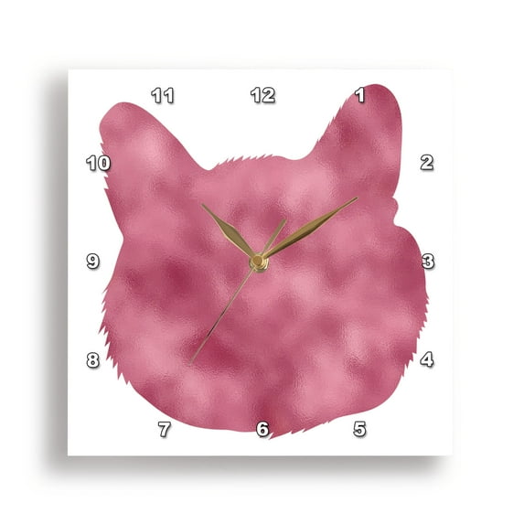 3dRose, Image of Glam Pink Kitty Cat, 13x13 Wall Clock