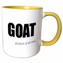 3drose, Image of Goat Greatest of All Time, 11oz Two-tone Yellow Mug