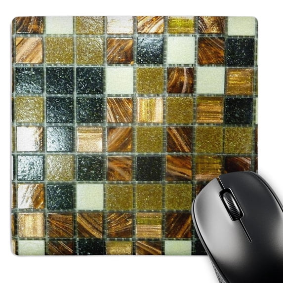 3dRose, Image of Gold Copper And Black Metallic Tiles, MousePad